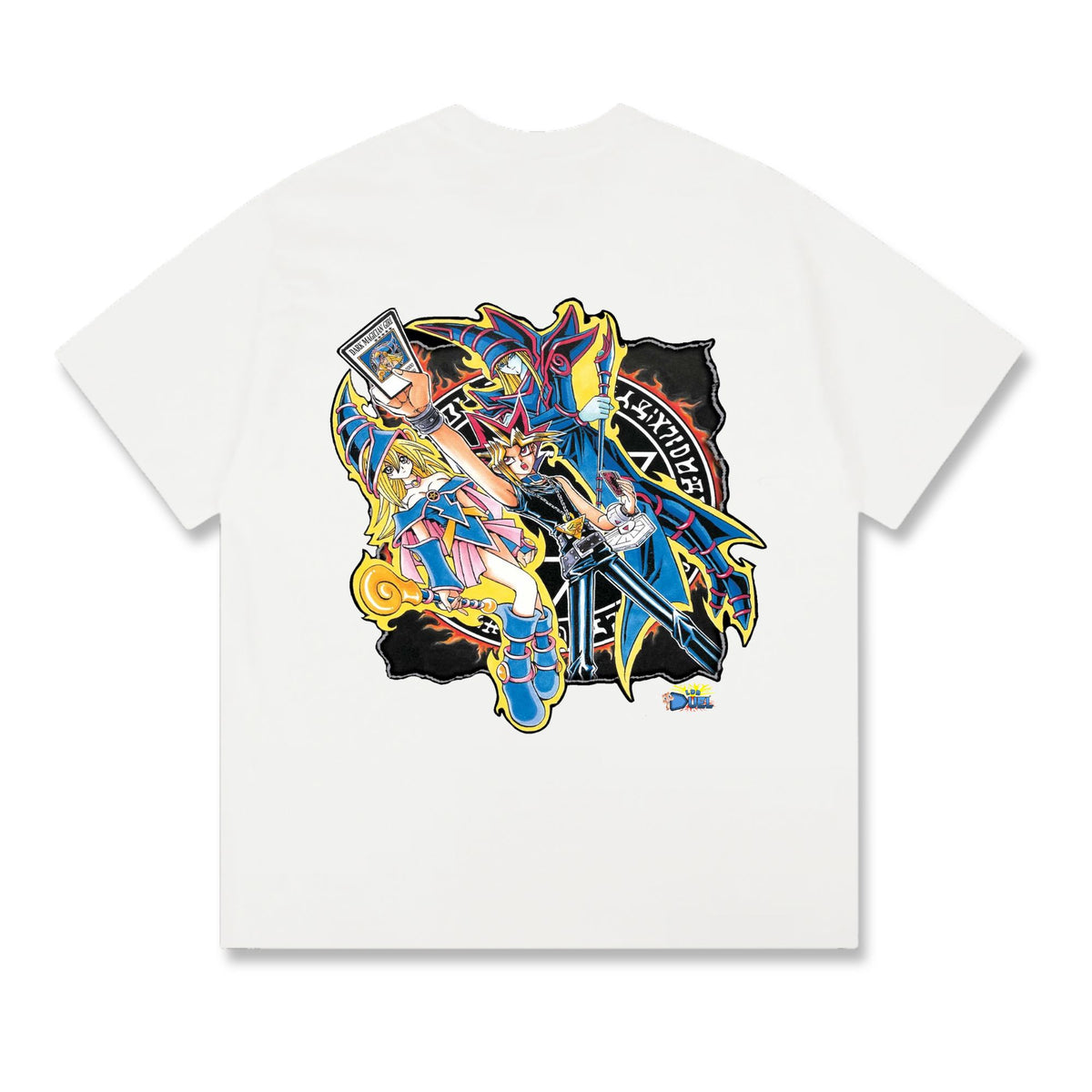 Level up your look with the premium Yugi - Kazuki Takahashi T-shirt design from LDB Duel. Crafted from soft, breathable cotton and finished with vibrant DTF printing, this white t-shirt is designed for comfort that lasts. Featuring a bold back design, it’s perfect for anime fans, TCG players, and gamers who want to stand out, whether at events, tournaments, or just relaxing with friends. Yugioh-anime-magic-tshirt-gaming-accesories-LDB-Duel