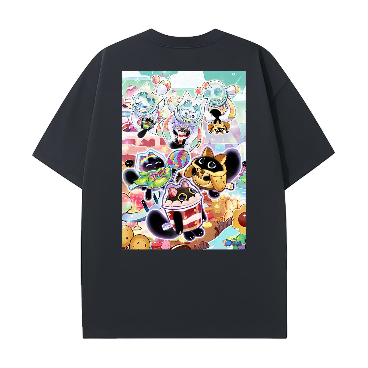Level up your look with the premium Yummy Archetype T-shirt design from LDB Duel. Crafted from soft, breathable cotton and finished with vibrant DTF printing, this black t-shirt is designed for comfort that lasts. Featuring a bold back design, it’s perfect for anime fans, TCG players, and gamers who want to stand out, whether at events, tournaments, or just relaxing with friends.  Acrockie-anime-ygo-magic-tshirt-gaming-accesories-LDB-Duel
