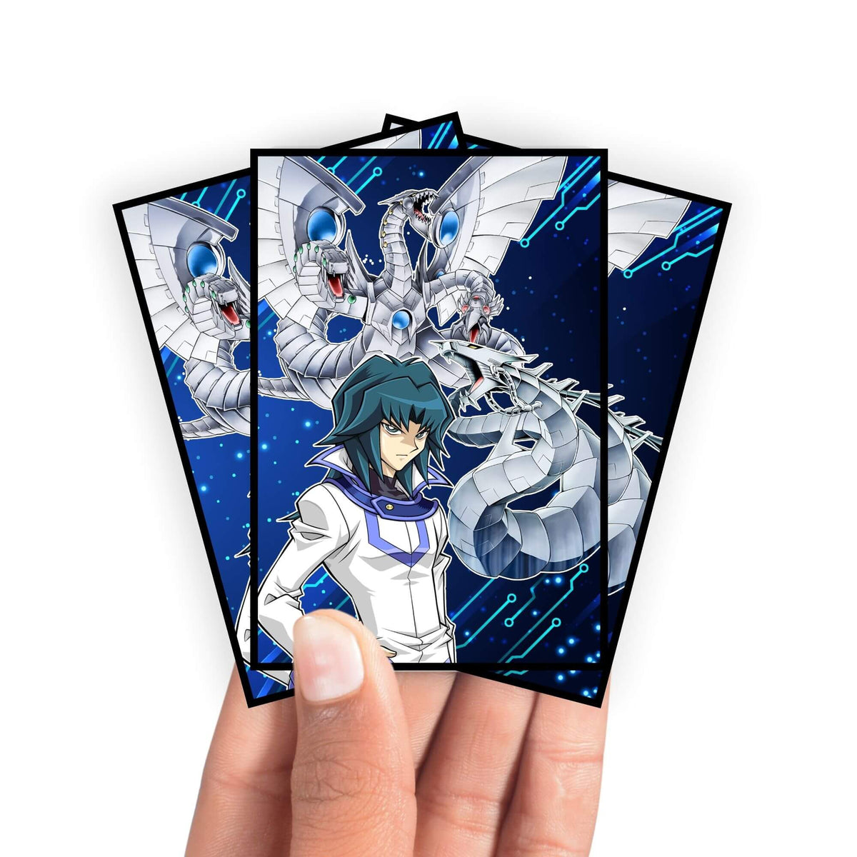 Enhance your cards with our elegant black border card sleeves, featuring a sleek, sophisticated design for a bold, modern aesthetic. From LDB Duel. Perfect for showcasing your collection, these sleeves are printed with our exclusive Zane's Cyber Dragon design. Cyberdark-yugioh-mtg-pokemon-card-protection-standard-japanese-dragon-shield-LDB-Duel-black