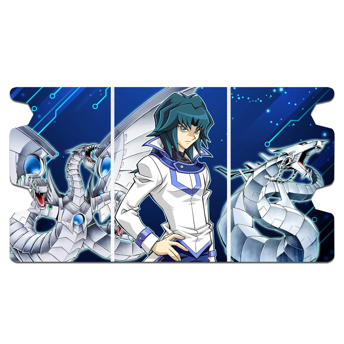 Here is the Full Lid Design of the Zane's Cyber Dragon Mach 3 White Deck Box. Zane-yugioh-custom-deck-portable-collector-LDB-Duel
