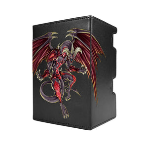 In the shadowy depths of the Duel Monsters world, where dark and powerful creatures roamed, there existed a legendary dragon known as the "Red Dragon Archfiend." This monstrous entity was feared and revered for its insatiable hunger for destruction and its crimson scales that blazed like a fiery inferno.- Duel Monster - Deck Box - Faux Leather - Magnetic Snap - yugioh gx - yugioh zexal - yugioh 5ds - yugioh Arc-v , yugioh sevens - yugioh vrains