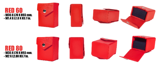 Hero Red Deck Box + passant de ceinture - Coque rigide en simili cuir