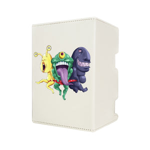 The "Ojama Trio" is a whimsical and mischievous trio of monsters, known for their unique abilities and humorous design.- Duel Monster - Deck Box - Faux Leather - Magnetic Snap - yugioh gx - yugioh zexal - yugioh 5ds - yugioh Arc-v , yugioh sevens - yugioh vrains