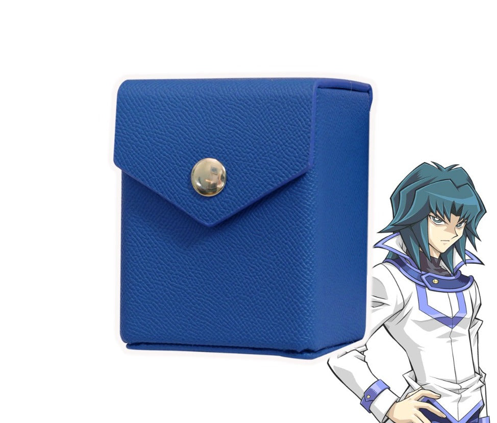Bleu - Coque rigide - Cuir texturé - Deck Box - Avec passant de ceinture