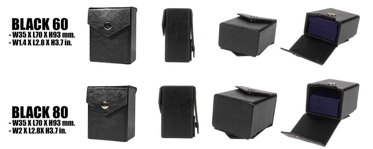 Dimensions of a deck box for trading card games from LDB Duel. 