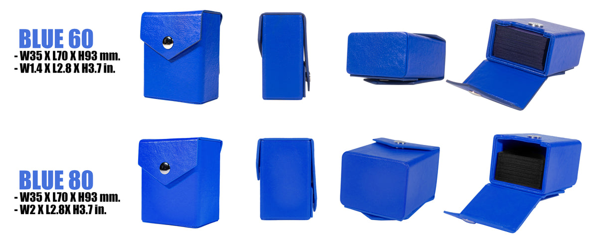 Dimensions of the 60 or 80 sleeved card deck box from LDB Duel.