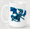 Right sided handle Mug of the Blue eyes white dragon from Yu-Gi-Oh by LDB Duel.